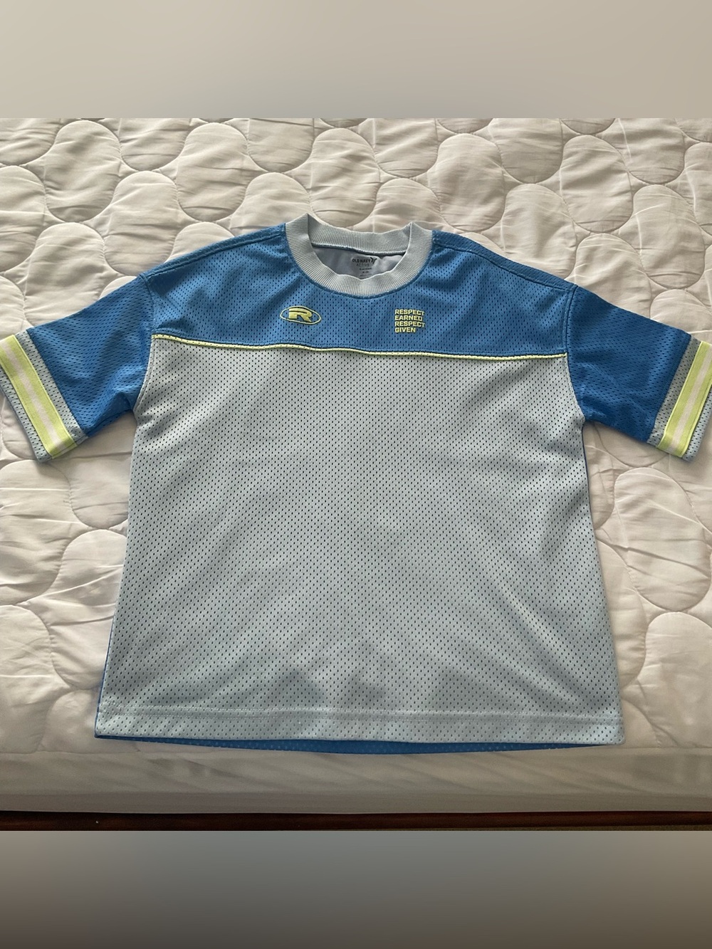 Old Navy Light Blue and Blue Mesh color-block T-shirt